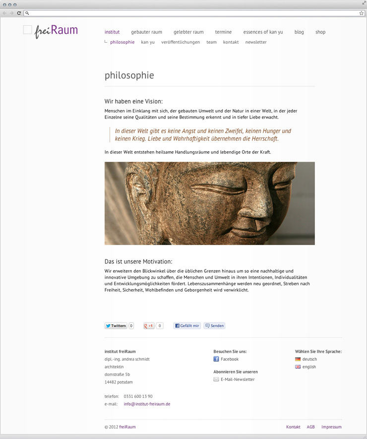Website des Institut freiRaum in Potsdam Website des Institut freiRaum in Potsdam