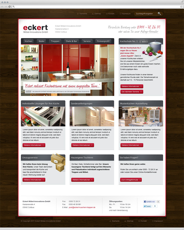 Startseite der Website Startseite der Website