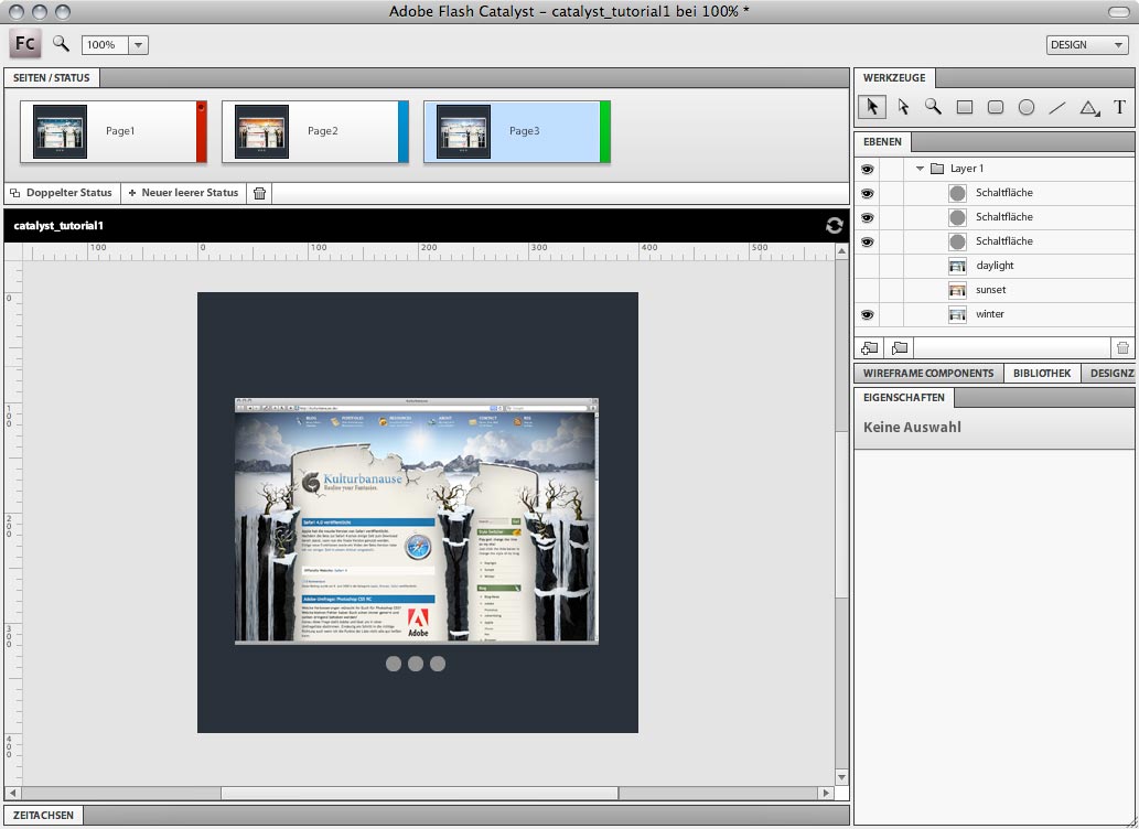 Adobe Flash Catalyst - Seiten erstellen Adobe Flash Catalyst - Seiten erstellen