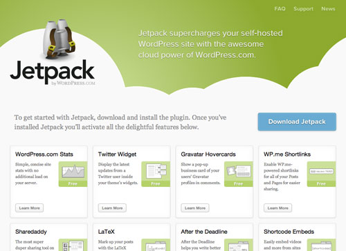 Website des WordPress Jetpack Plugins