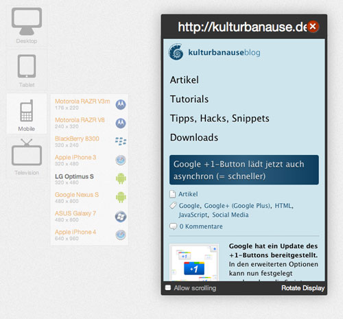 media-queries-simulator Media Queries über den Viewport simulieren