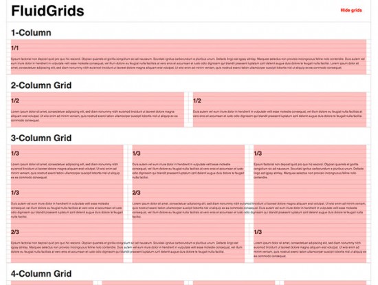 Website von Fluid Grids
