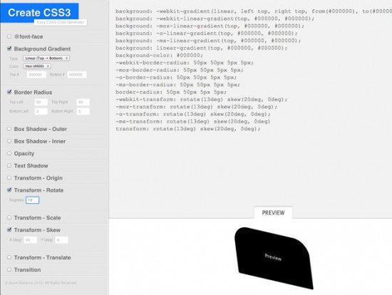 Screenshot von Create CSS3