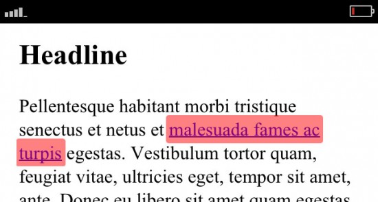 Screenshot: individuelle Highlight-Color
