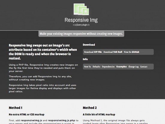 Screenshot von Responsive Img