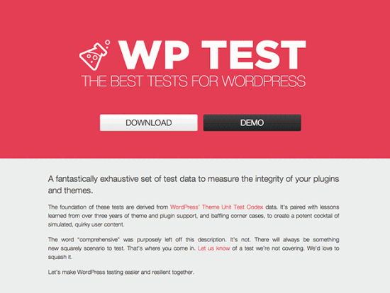 WP Test stellt umfangreiche Test-Inhalte für WordPress-Themes zur Verfügung
