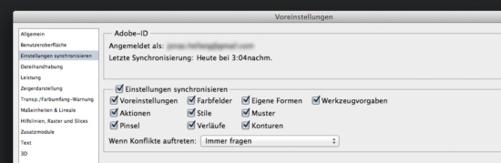 Screenshot: Voreinstellungen