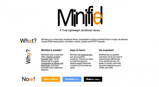 JavaScript-Bibliothek mit geringer Dateigröße – Minified.js