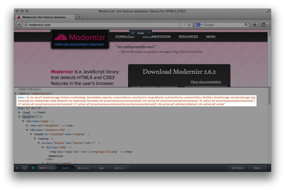 Feature Detection mit Modernizr Feature Detection mit Modernizr
