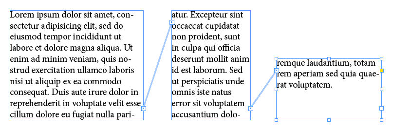 Screenshot: Textverkettungen in InDesign