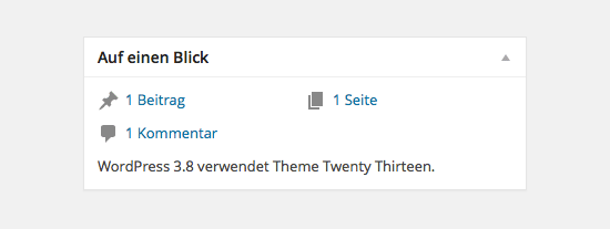 Das Bedienfeld »Auf einen Blick«
