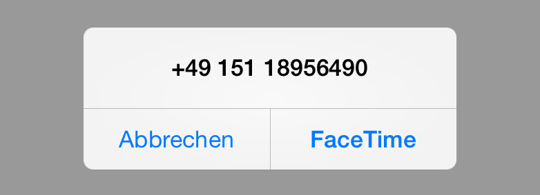 FaceTime-Anruf-Dialog unter iOS 7
