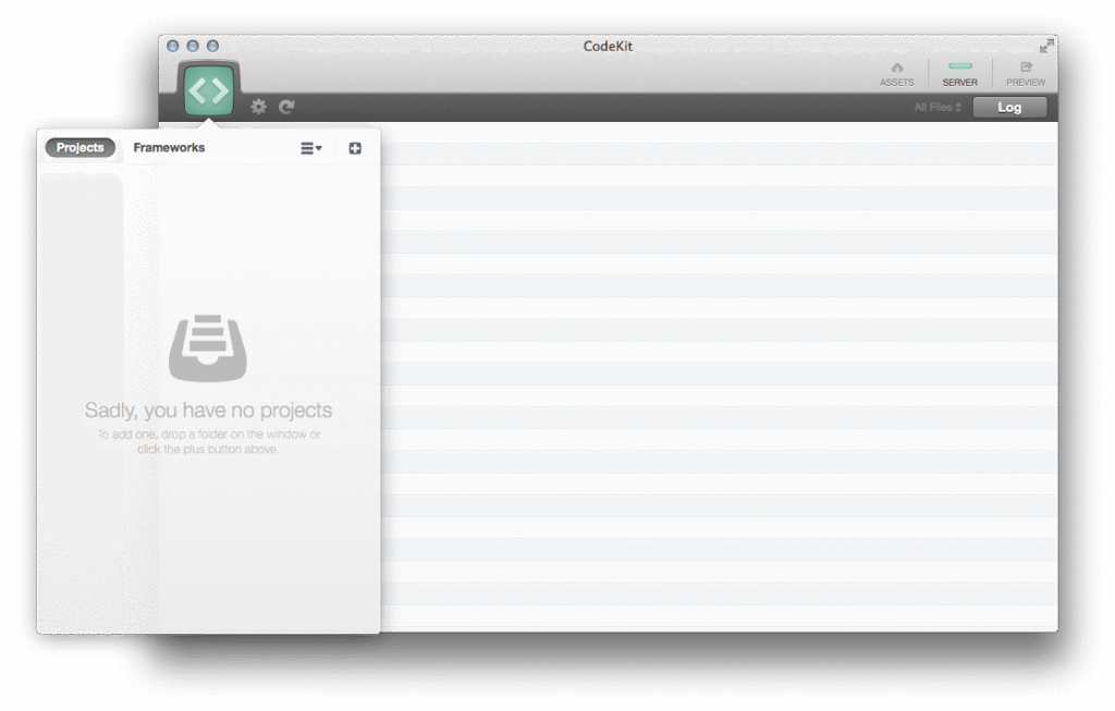 Projekte koennen per Drag and Drop hinzugefuegt werden