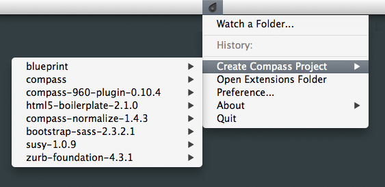 Compass unterstuetzt verschiedene Projekt-Frameworks