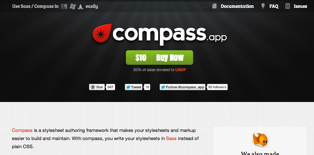 Die Website von Compass.app