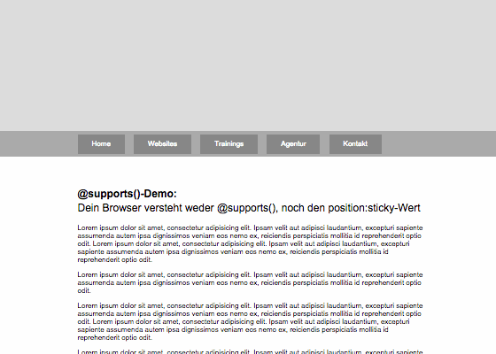 Der schlechteste anzunehmende Fall: Der Browser versteht beide notwendigen Technologien nicht.