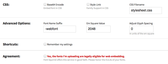 Lizenz wichtig beim Erstellen von Webfonts