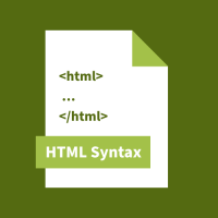 Stilisierte Seite bzw. Datei mit der Aufschrift »HTML Syntax« und einem abstrahierten HTML-Code