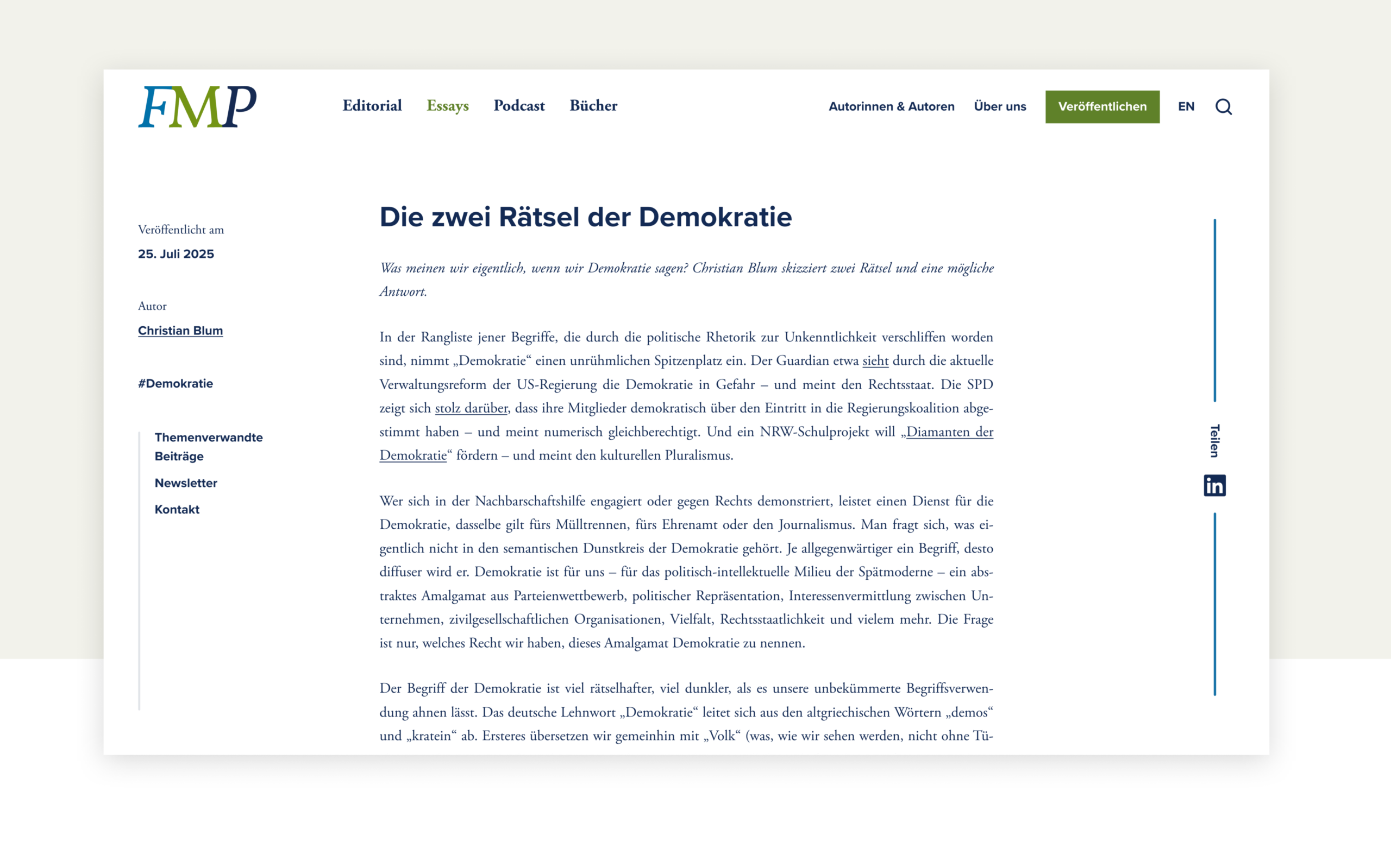Screenshot des Projekts