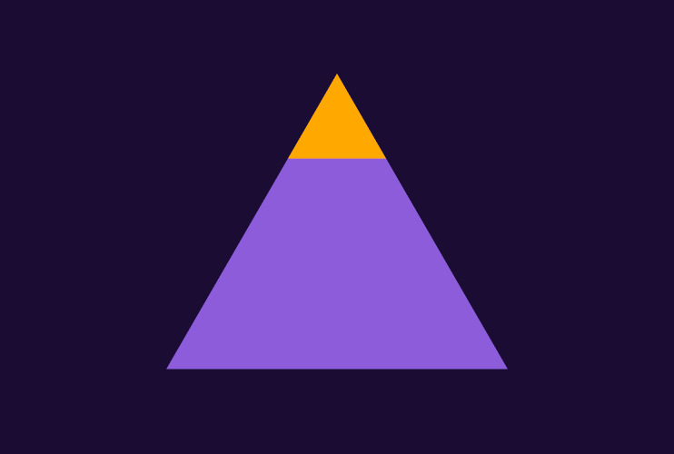 Stilisierte Pyramide mit goldener Spitze